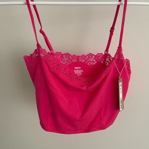 SKIMS Fits Everybody Lace Cami - Neon Rose - M - NWT